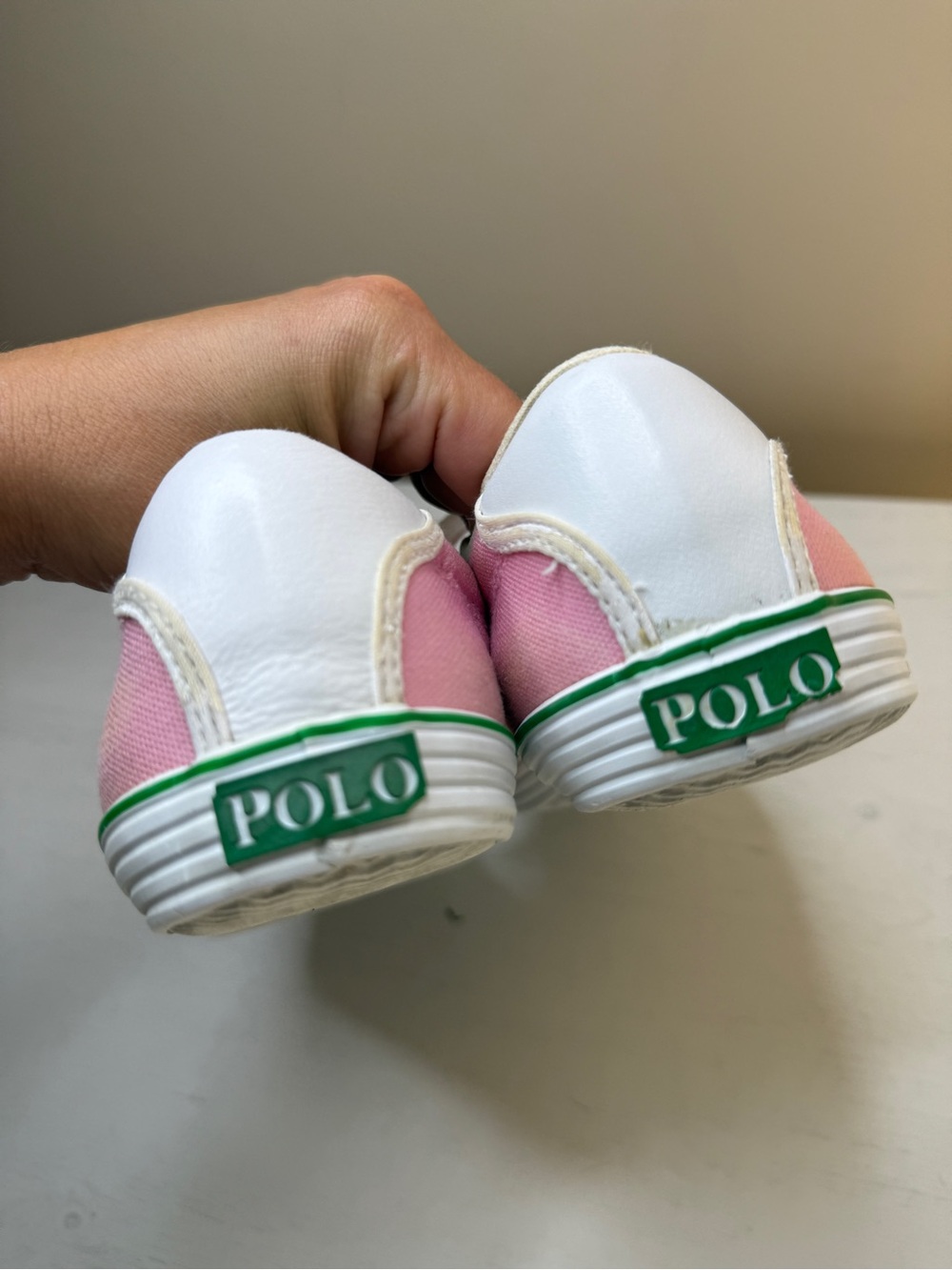 90's Polo Ralph Lauren light pink Canvas sneakers (size 8) vintage preppy Y2K - Picture 11 of 15